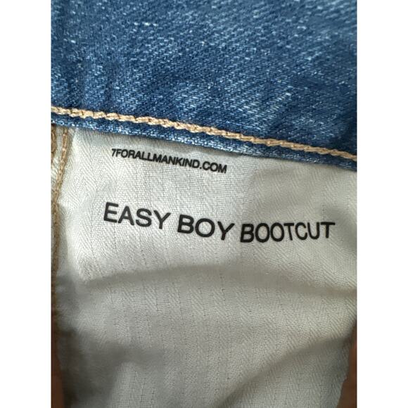 7 for All Mankind Women's Easy Boy Bootcut Jeans Raw Hem Light Wash Blue Size 27 - Picture 10 of 10